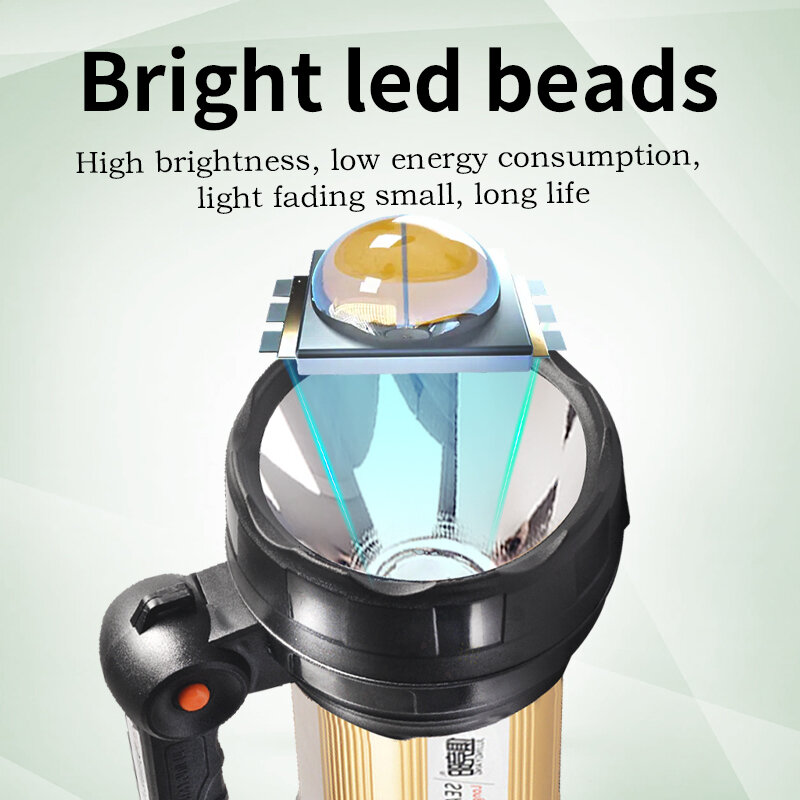 Reflector LED potente de largo alcance, linterna multifunción de alta potencia de 30W, para montar al aire libre, acampar, para el hogar