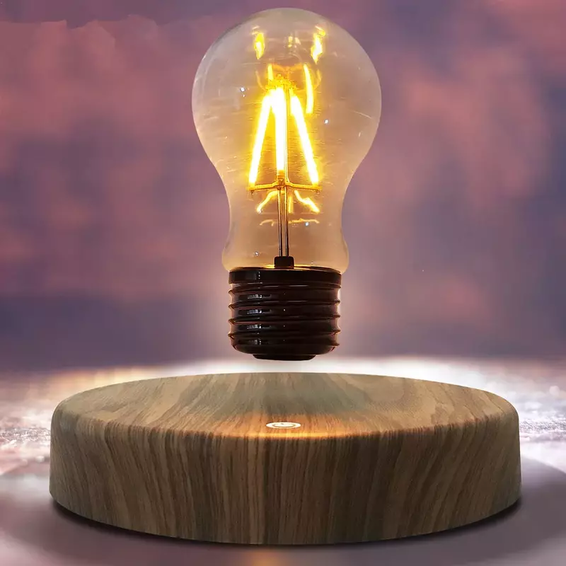 Левитирующая настольная лампа, магнитная лампа, плавающая лампа, светодиодная лампа, деревянная основа, магнитная левитирующая лампа, ночное освещение