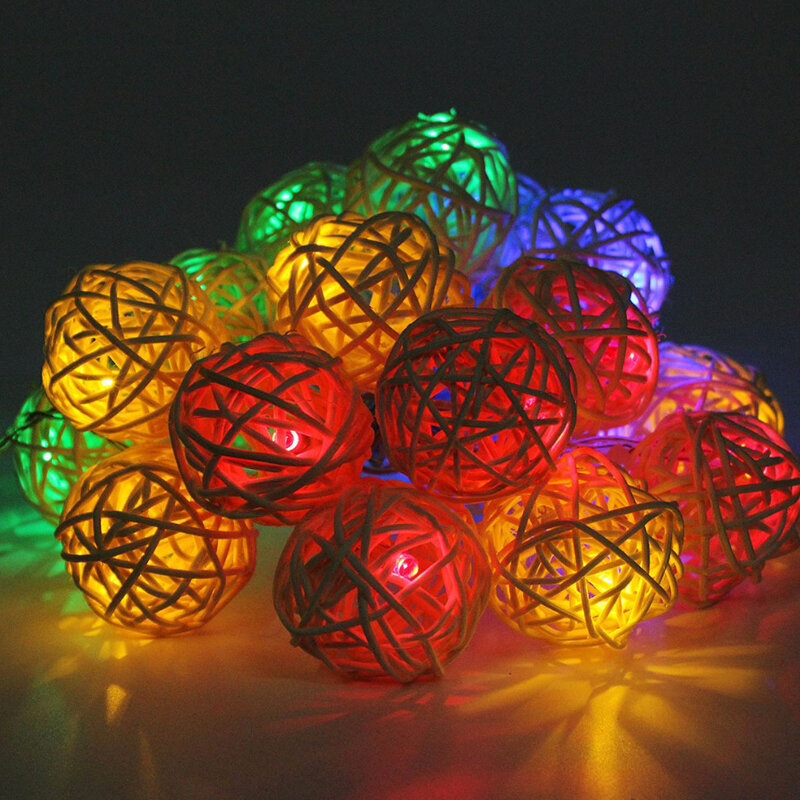 USB/Battery Operated 3M/5M LED Fairy String Light Rattan Balls Lights Indoor Led Christmas Wedding Party Room Garland Decoration