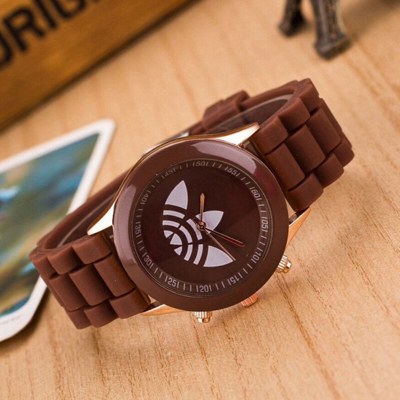 Reloj mujer nowe modne silikonowe zegarki damskie męskie sportowe zegarki sportowe z liści trawy kwarcowej damskie zegarki w stylu Casual