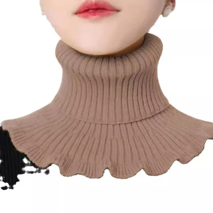 Bufanda de cuello falso de punto cálido para mujer, Hijab de lujo, cuello alto desmontable, envoltura a prueba de viento, otoño e invierno, nuevos modelos