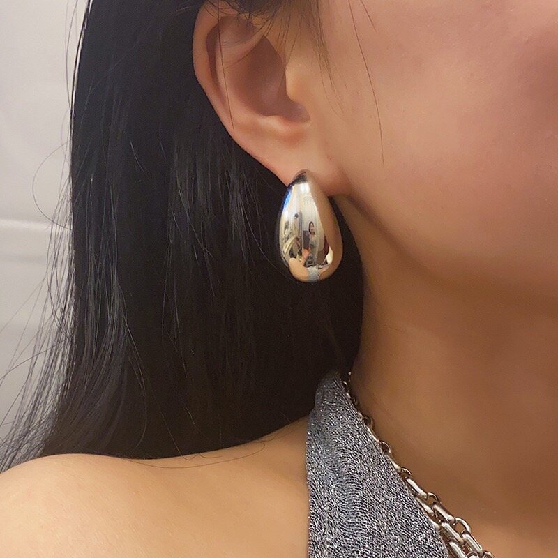 BF CLUB orecchini in argento Sterling 925 con goccia d'acqua in oro per le donne gioielli con orecchini alla moda prevenire l'allergia accessori per feste regalo