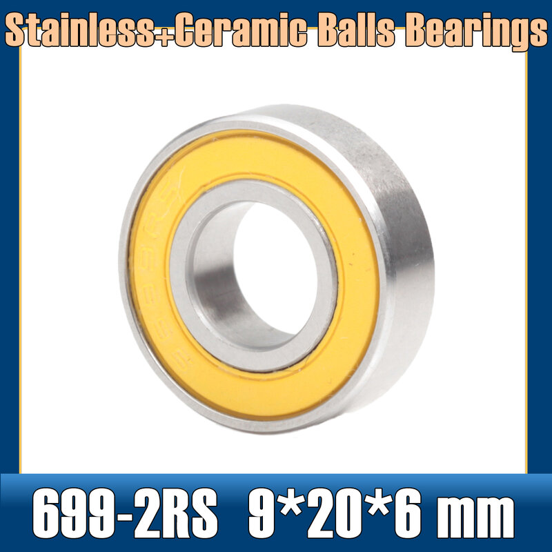699-2RS Stainless Bearing 9*20*6 mm ( 1 PC ) ABEC-5 699 RS Bicycle Hub Front Rear Hubs Wheel 9 20 6 Ceramic Balls Bearings