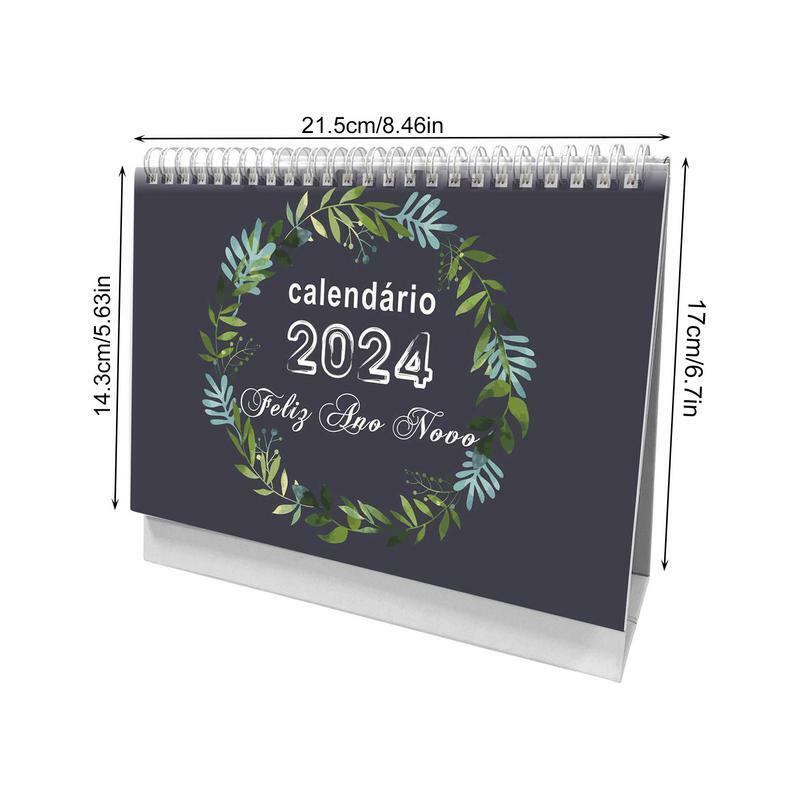Calendario mensual portátil para escritorio, calendario grueso y duradero para el hogar y la escuela, 2024, 2024