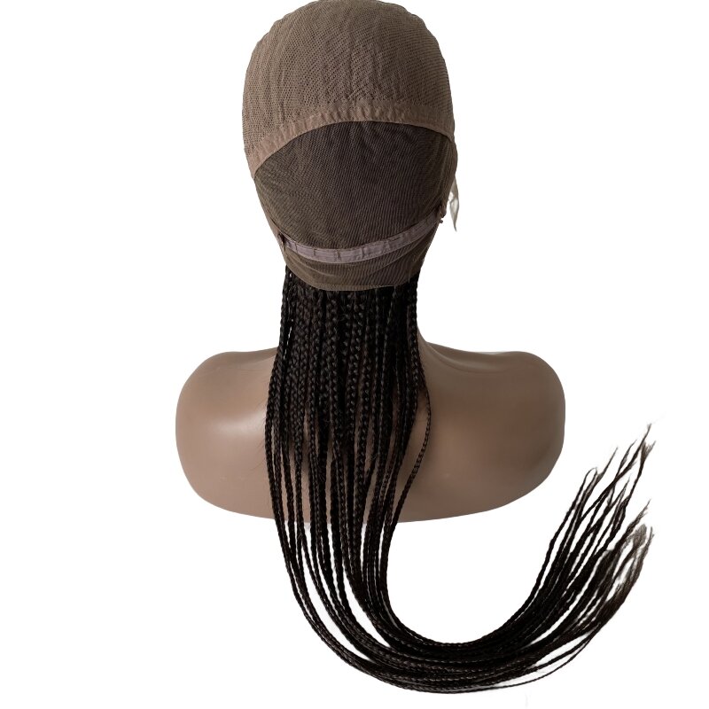 Perucas indianas do cabelo humano do Virgin, tranças do milho, cabelo sintético da mistura, cor preta, perucas completas do laço, indiano, 180% Densidade, 32in