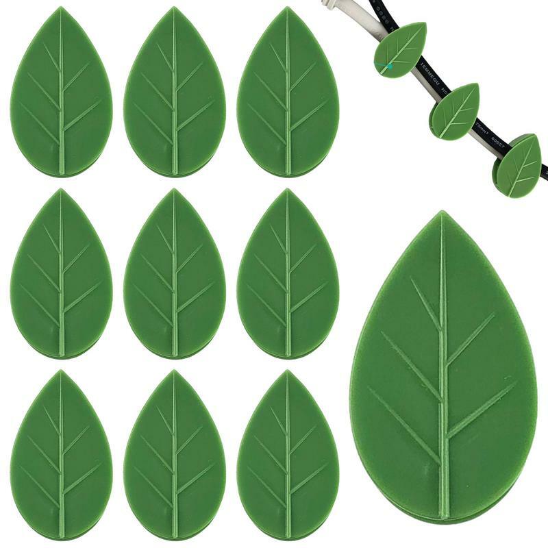 Auto-adesivo Invisible Vines Clip, Green Vines clipes para jardins, Jardas lojas, Invisible Wall Vines, Leaf Shape Clip, 10pcs