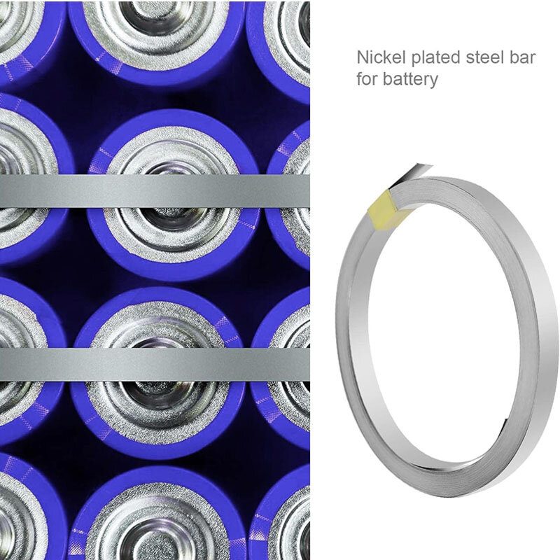 Cinta de placa de níquel para batería de litio, banda de acero niquelado para máquina de soldadura por puntos, soldador de batería, 2M, 0,1/0,12/0,15/0,2mm, 18650