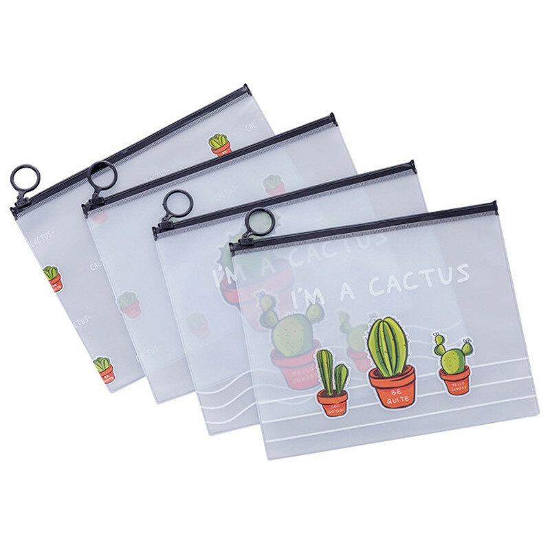 5 sztuk losowych wydruków kaktus animowany A5 papiery torba na materiały piśmienne książki Organizer torba plik biurowy teczka szkolny piórnik torba