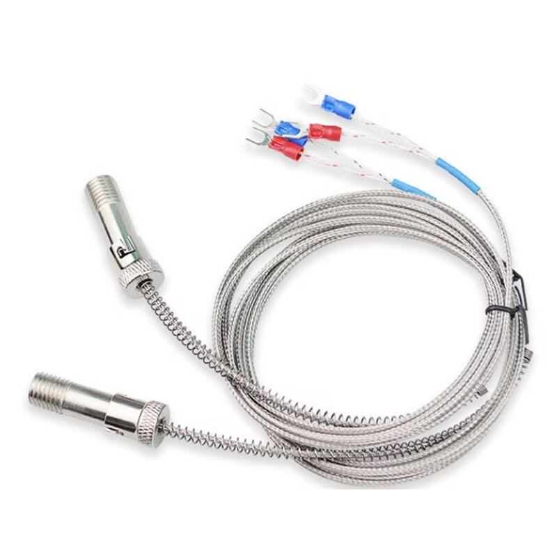 K Type Compression Spring shielded wire Thermocouple WRNT-01 1-5m Bayonet M12 Temperature Sensor 0-400 celsius for Controller
