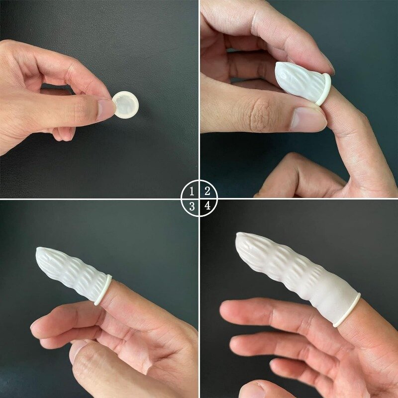 Látex Finger Cots para Nail Art, protetores de dedos, capa descartável, luvas de borracha natural, protetor antiderrapante das pontas dos dedos, luvas ferramenta