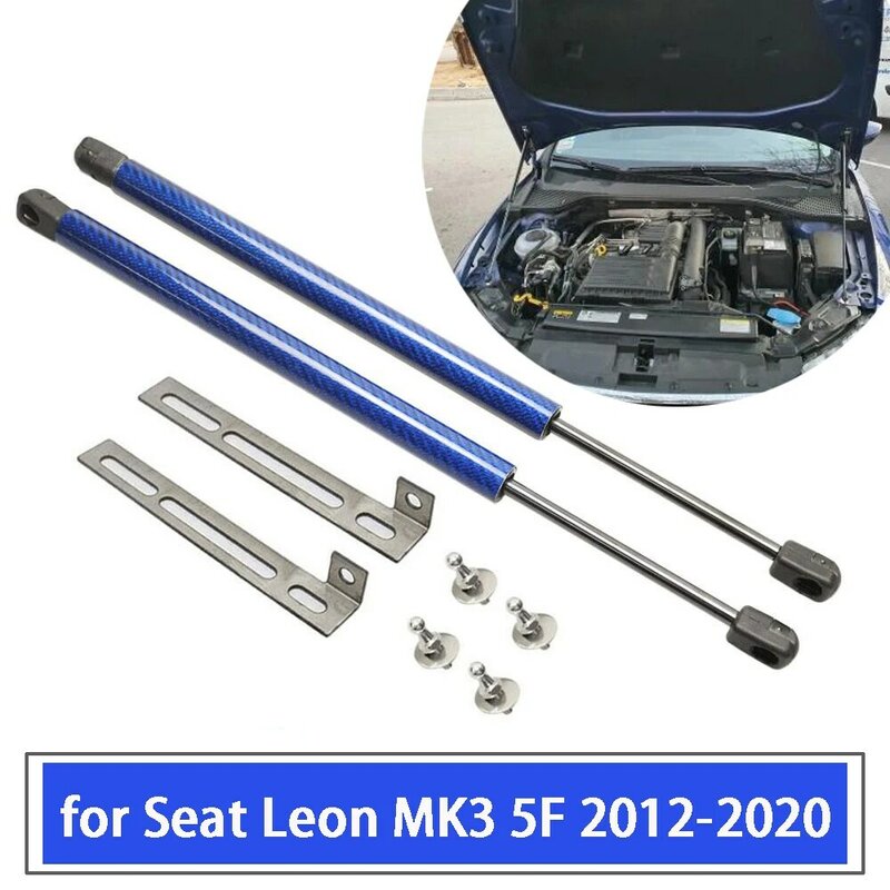 Capó delantero para SEAT Leon MK3 5F 2012-2020, soporte de elevación de puntales de Gas modificado, amortiguador de fibra de carbono, accesorios de absorción