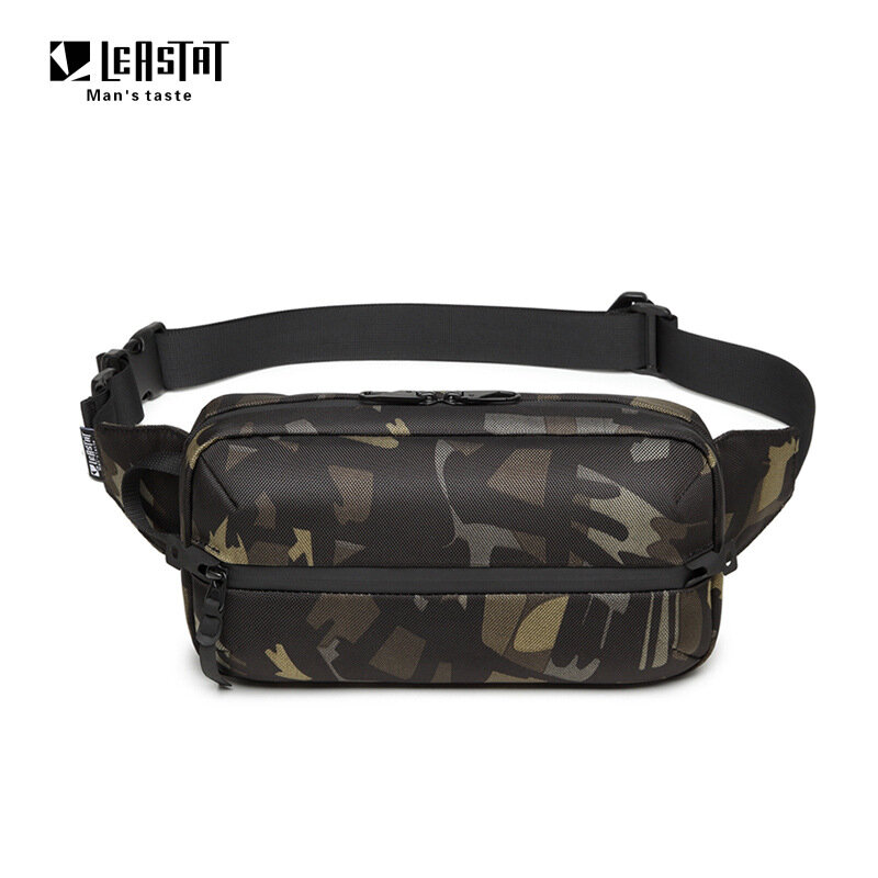 LEASTAT Men's Waterproof Waist Bag, Fanny Pack, Outdoor Sports Chest Bag, Male Casual Travel Crossbody Belt Bags, High Quality