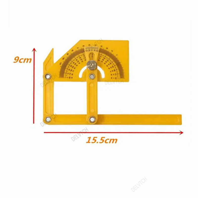 Buscador de ángulo ajustable, transportador Semicircular de 15,5 °, regla de actividad de dibujo, plantilla de diseño, medidor de medida para carpintería, 180x9cm