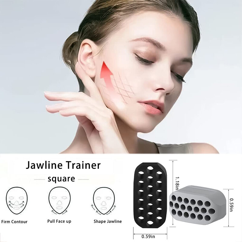 Silicone Jaw Exercitador Toner Facial e Jawline Fitness Bola, Equipamento de Tonificação Pescoço, Ferramenta de Beleza Facial