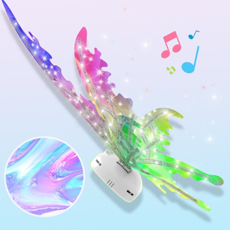 127D LED ButterflyWing FairyWings 배낭 학교 댄스 파티 의상 소녀 선물