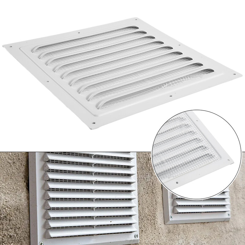 Penutup kisi ventilasi persegi untuk rumah kantor, 150/200/250/300mm aluminium Louver penutup layar ventilasi serangga