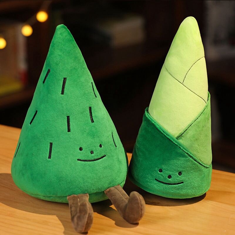 귀여운 녹색 대나무 싹 봉제 장난감, 삼각형 소나무, 귀여운 치료 부, 늦고 어린이 생일 크리스마스 선물, 28cm
