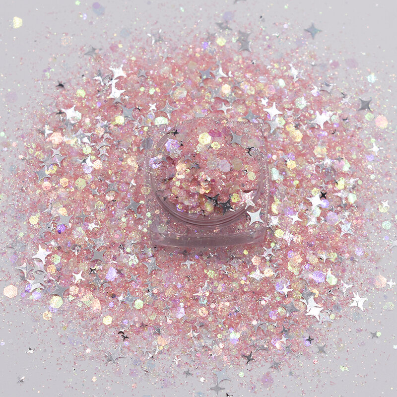 10 gr/beutel Bunte Sterne Chunky Mischt Glitter Mermaid Dekoration für Nägel Kunst Design Sparkly Maniküre Zubehör