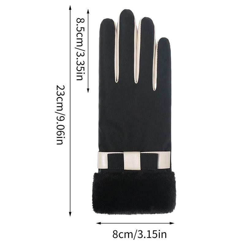 Зимние перчатки для женщин, теплые ветрозащитные перчатки с закрытыми пальцами для сенсорного экрана, теплые перчатки с защитой от холода для спорта на открытом воздухе, велоспорта