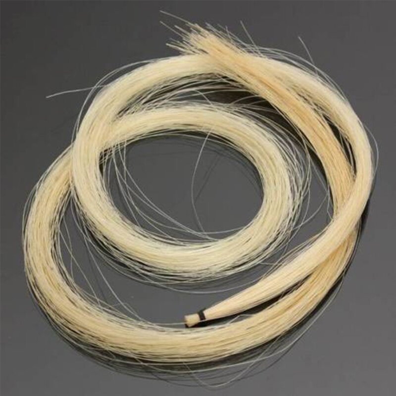 1 قطعة 79 سنتيمتر شعر الحصان الأبيض الطبيعي Erhu القوس الشعر أجزاء الآلات الموسيقية