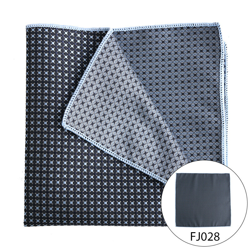 Pocket Square Men Fashion Silk Handkerchief Navy Blue Handmade Hanky Luxury Brand Design Pocket Square Microfiber Jacquard Pocke