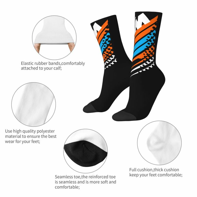 Kaus kaki hangat untuk pria dan wanita, kaus kaki balap, kaus kaki Skateboard bersirkulasi warna-warni untuk musim dingin