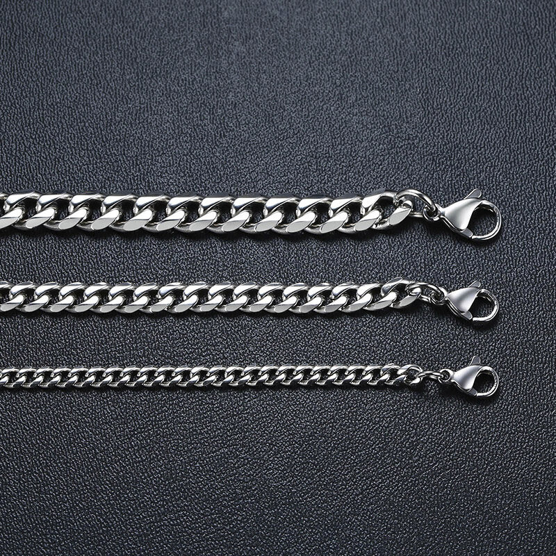 Collana cubana LINK da 3 a 7 MM in acciaio inossidabile per gioielli girocollo da uomo