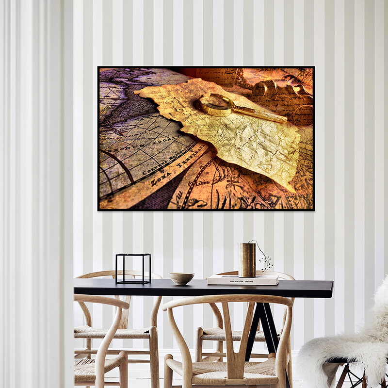 841*594mm mapa Retro del mundo vinilo Horizontal no tejido pintura pared arte póster hogar sala de estar Oficina imágenes decorativas