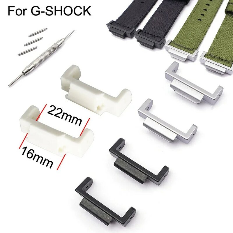 22mm to 16mm Watch Strap Connector for Casio G-SHOCK DW5600 6900 8900 GA110 Adapter Watchband ABS DIY PC Converter with Tool