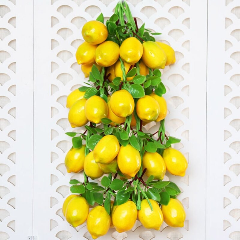 Cadena limón fruta artificial simulación para decoración restaurante, hotel, hogar y jardín