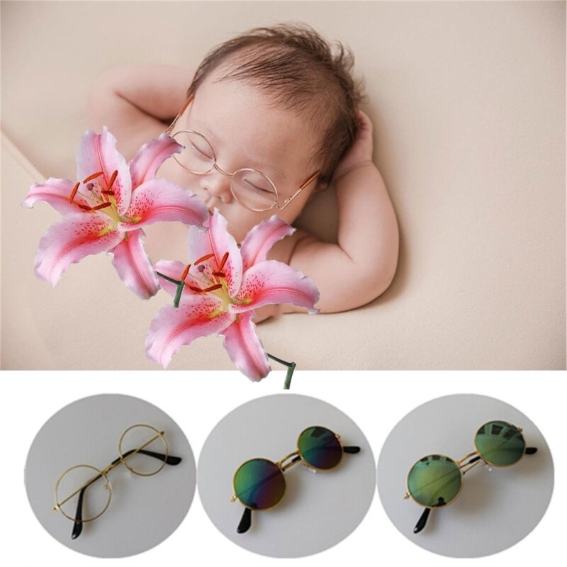 77HD Baby-Foto-Requisite, stilvolle Sonnenbrille für erste Fotoshooting Ihres Neugeborenen