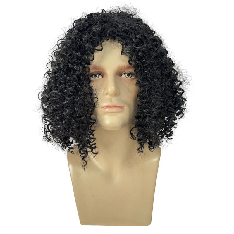 WIND FLYING Fashion Wig Headgear Male Short Curly Hair Fluffy Chemical Fiber Mechanism Hairstyles High Temperature Wire Wig Sets