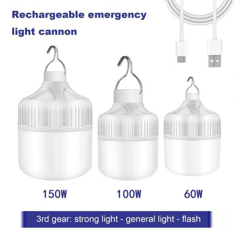 Lampadina ricaricabile a Led ad alta luminosità con luce ricaricabile di emergenza con 3 modalità per uso interno ed esterno Super luminoso