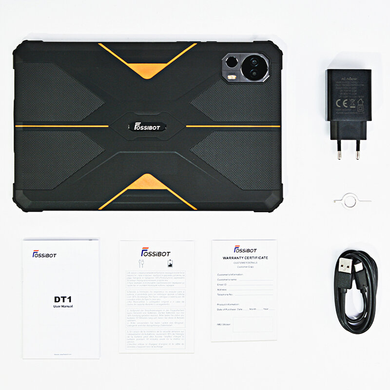FOSSIBOT-Tablet Robusto à Prova D'Água, Rede Global, Computador, Dt1, Bateria, 10.4 "Display, 8GB, 256GB, Câmera de 48MP, 11000mAh