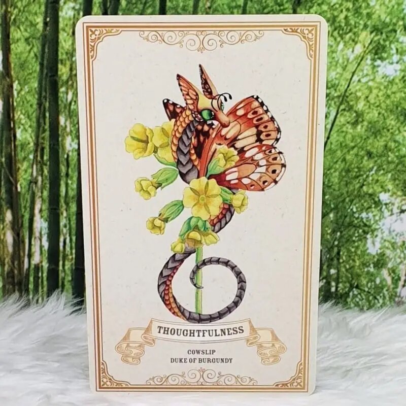 Tarjetas de oráculo de potenciación, tarjetas de 10,4x7,3 cm, flores encantadas, 44 tarjetas de piezas