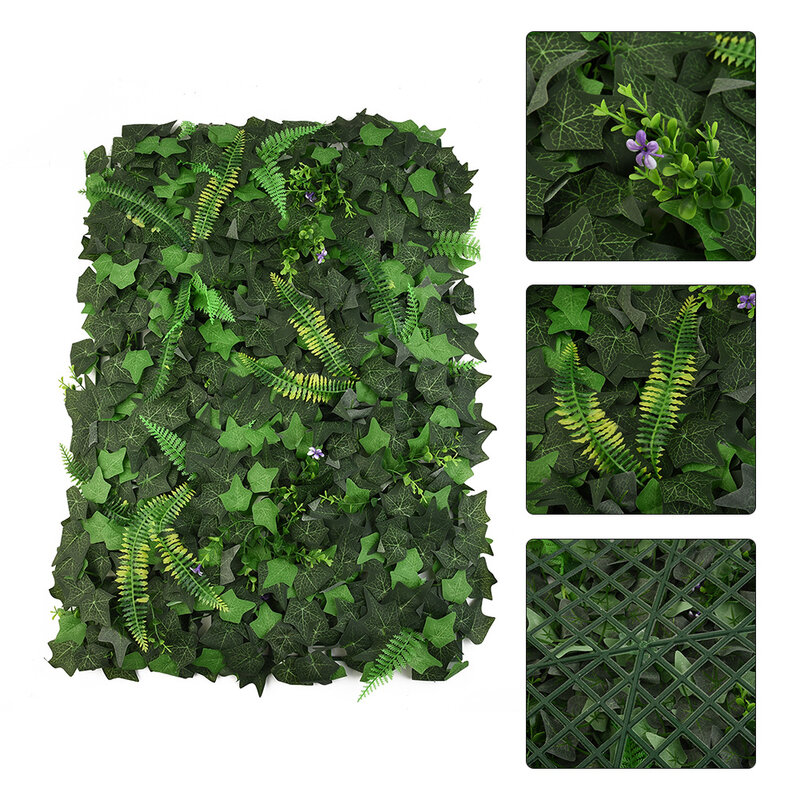 Artificial Green Grass Square Plastic Lawn Panels Plant Home Wall Decor Living Room Background Flower Wedding Supply Backdrop