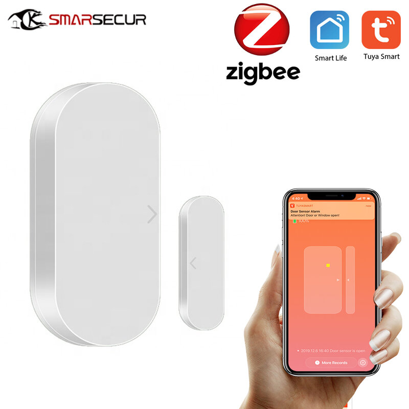 Tuya Zigbee Door Sensor for Smart Home intruder Alarm Automation Remote Control Work with Alexa Google Home var SmartLife