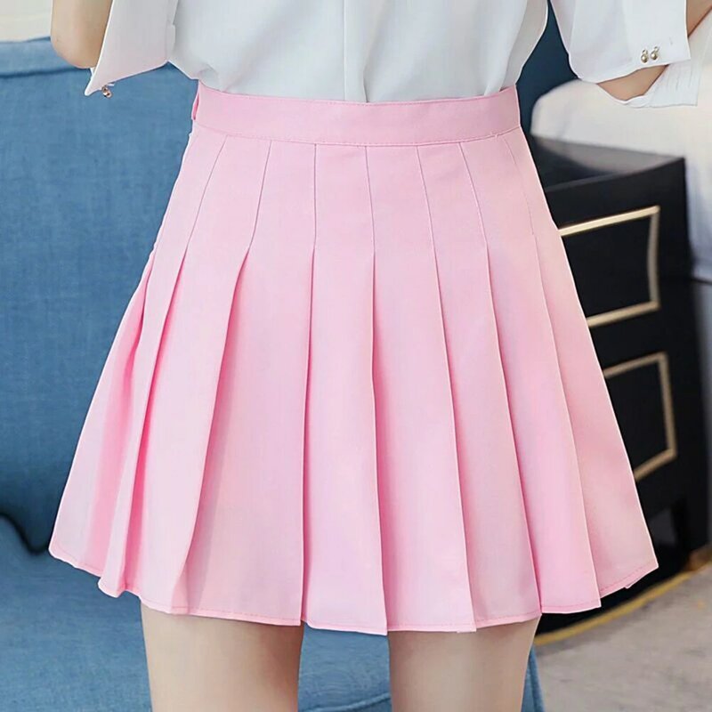 Girls High Waist Tennis Japanese School Mini Skirt 2024 New Style Drop-shipping