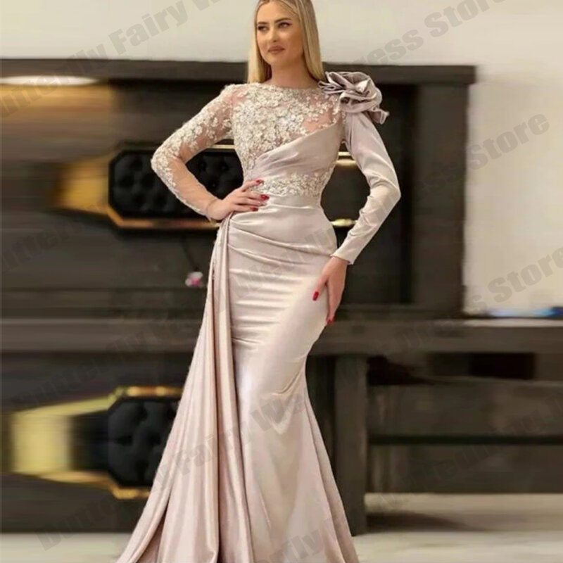 Красивые кружевные цветочные великолепные атласные официальные платья в пол для выпускного вечера Длинные Сексуальные темпераментные элегантные женские вечерние платья 2023