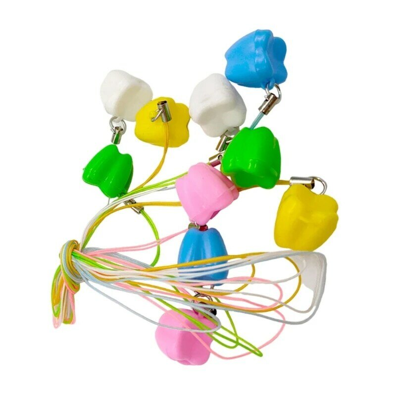 Caja organizadora dientes 50 colores con cuerda anticaída para colección dientes niños