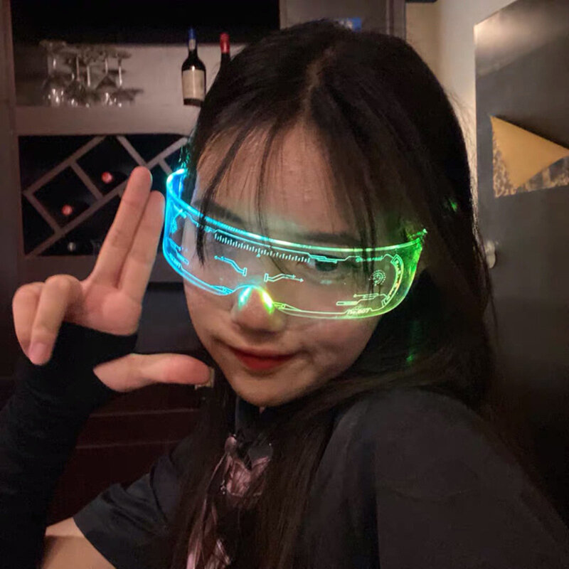 Cool Luminous Colorful LED Light Up Glasses Glowing Neon Light Flashing Party Glasses For Nightclub DJ Dance Party Decor