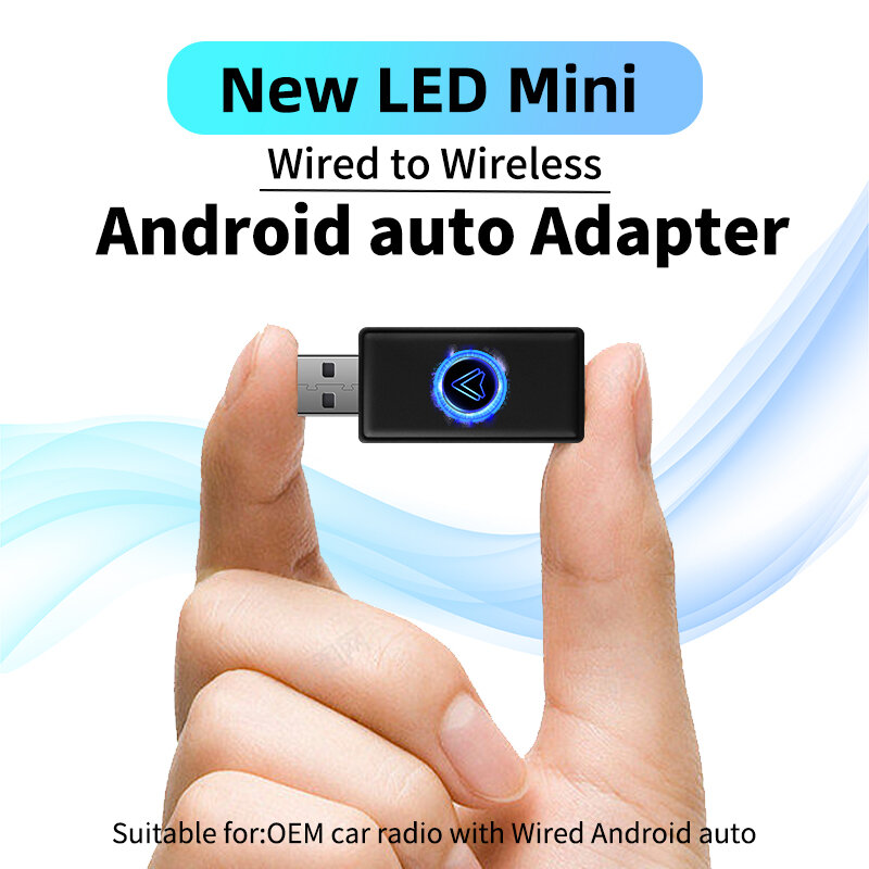 Adaptor nirkabel otomatis Android Mini terbaru USB Dongle Smart AI Box mobil OEM dengan kabel Android Auto ke nirkabel Google Map Spotify