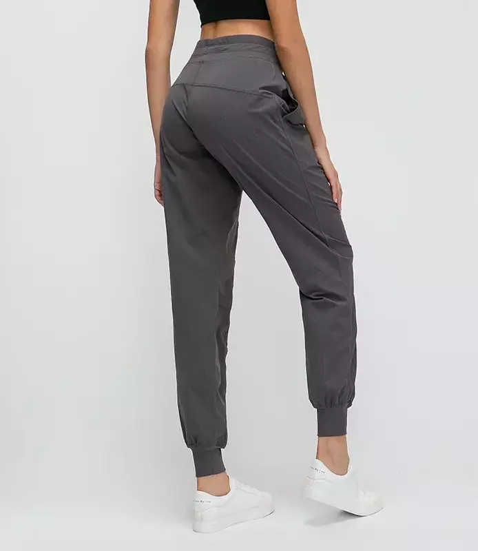 Lemon-Pantalones deportivos con cordón para mujer, pantalón de Yoga, pantalones de chándal finos, transpirables, de secado rápido, para exteriores