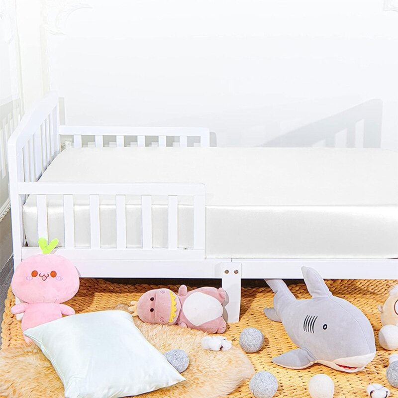 Smooth & Gentle Crib Sheet Polyester & Non irritating Bed Cover Delicate & Pleasant Infant Bedding Breathable Crib Sheet