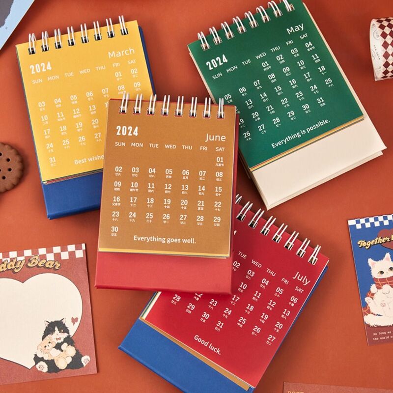 Calendario de horario diaria para el hogar, minicalendario decorativo de escritorio, regalo de oficina, novedad, 2024