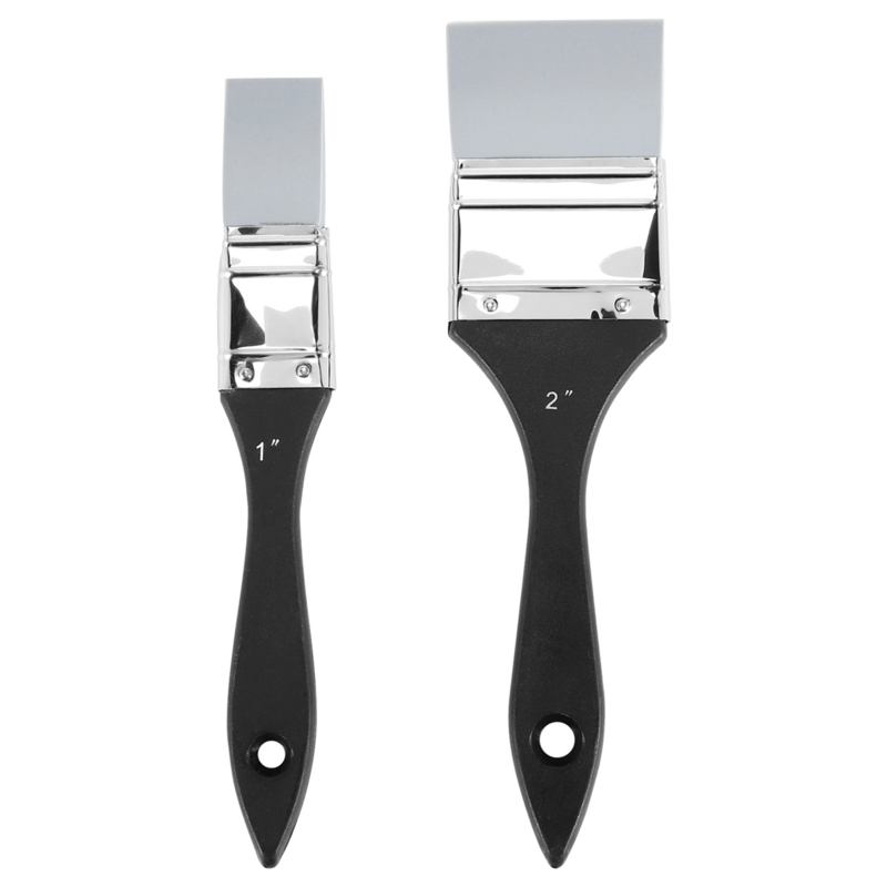 2 Stück flache Silikon pinsel, breiter und schmaler Silikon former pinsel für Kunst feste Pinsel-Sets für Acrylfarben