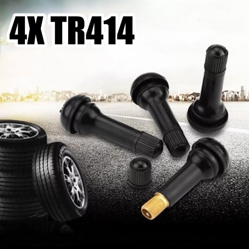 TR414 Rubber Nozzle 4pcs Rubber TR-414 With Valve Core Other Motorcycle Parts High Quality Replacement Accessories Universal