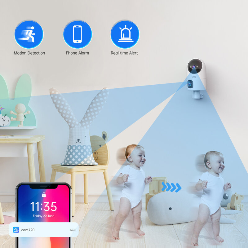 JOOAN 4K cámara IP PTZ 5G WiFi doble lente cámara de seguridad CCTV hogar inteligente Monitor de bebé seguimiento automático Color noche Video vigilancia