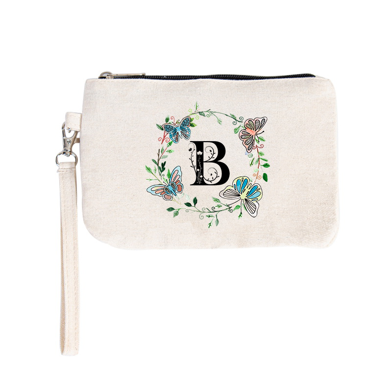 Schmetterling und Lotus Brief Muster Serie Leinwand Make-up Tasche große Kapazität Tasche multifunktion ale Aufbewahrung tasche Damen handtasche
