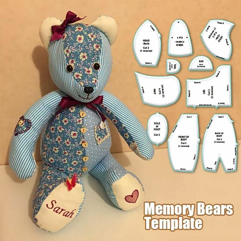 Acrylic Memory Bear Template Ruler Tool Practical Transparent Sewing Ruler Template Sewing Cutting Rulers Children